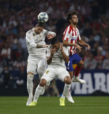 Sergio Ramos, Casemiro y Joao Félix.

