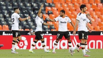 Kang-in Lee celebra el gol al Valladolid.