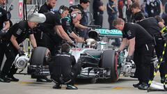 Hamilton sufri&oacute; una aver&iacute;a en su Mercedes que le impidi&oacute; salir a disputar la Q3.