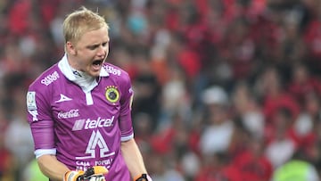 Foto de accion durante el partido Clube de Regatas do Flamengo (BRA) vs Panzas Verdes de Leon (MEX), Copa Bridgestone Libertadores 2014, En la foto: William Yarbrough
09-ABR-2014/MEXSPORT/FOTOARENA
Estadio: Jornalista Mario Filho -Maracana-