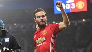 Juan Mata celebra un gol la temporada pasada con el Manchester United.