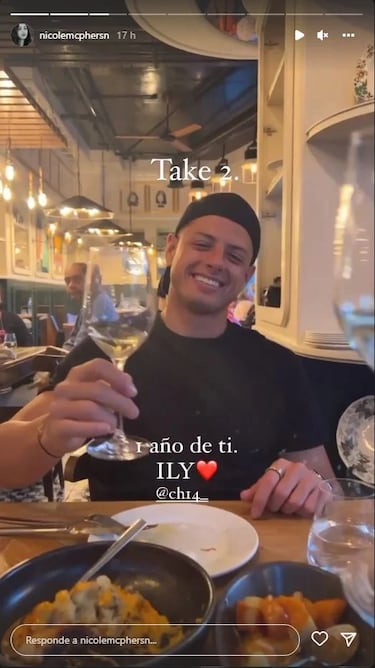 ‘Chicharito’ Hernández y Nicole McPherson festejan su primer aniversario