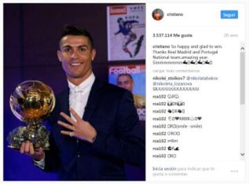 En su Instagram, Ronaldo comparte una mezcla de contenido personal y profesional. Acerca a sus fans a los momentos cotidianos detrás de las cámaras tanto en el campo como fuera de él, compartiendo tanto sus iniciativas empresariales como la relación con su hijo, a través de fotos, videos e Instagram Stories.  