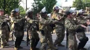 Inaudito: militares de EEUU bailan la Macarena en los disturbios y Twitter se pone en su contra