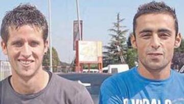 <b>COMPAÑEROS. </b>Andreu (izquierda) y Diego Castro ya coincidieron la temporada pasada en las filas del Málaga B.
