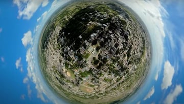 Un skatepark en San Luis, Rep&uacute;blica Dominicana, visto desde el aire con la GoPro. 