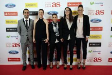 Premios AS 2014. Jugadoras de la Selección española. Miguel Ángel Sopuertas, Natalia Pablos, Nagore Calderón, Silvia Meseguer, Dolores Gallardo.