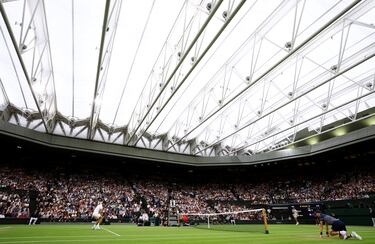 What happens if the ball hits the roof at Wimbledon?