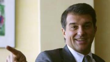 <b>CONVENCIDO. </b> El presidente del Barcelona parece convencido de la remontada ante el Inter.