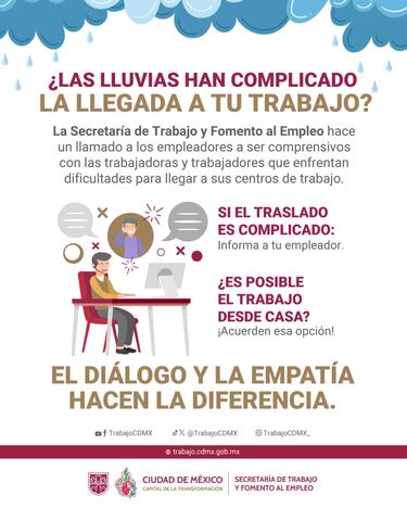 Gobierno de CDMX exhorta a implementar Home Office por fuertes lluvias que durarán 5 días