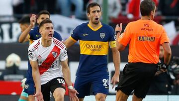 Rafael Santos Borr&eacute; durante el empate entre River Plate y Boca Juniors en el Monumental.