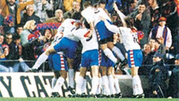 <b>MEDIO MILAGRO. </b>El que escribió el Numancia en el Camp Nou.