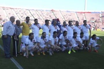 Universidad de Chile retirados vs Rostros de TV en el estadio Nacional, Chile.