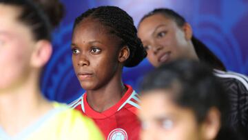 GOA, INDIA - OCTOBER 26: Linda Caicedo of Colombia pictured in the tunnel ahead of the FIFA U-17 Women's World Cup 2022 Semi-Final match between Nigeria and Colombia at Pandit Jawaharlal Nehru Stadium on October 26, 2022 in Goa, India. (Photo by Matthew Lewis - FIFA/FIFA via Getty Images)