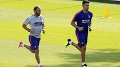 Vitolo, en el Cerro del Espino. Se hizo un esguince de rodilla en el Valencia-Atl&eacute;tico y quiere estar ante el Eibar.