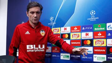 Marcelino, en la rueda de prensa para el partido ante el Young Boys.