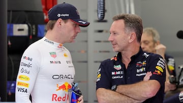 Max Verstappen (Red Bull) y Christian Horner. Yeda, Arabia Saudí. F1 2024.