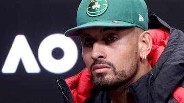 Australia's Nick Kyrgios attends a press conference ahead of the Australian Open tennis tournament in Melbourne on January 10, 2025. (Photo by David GRAY / AFP) / -- IMAGE RESTRICTED TO EDITORIAL USE - STRICTLY NO COMMERCIAL USE --