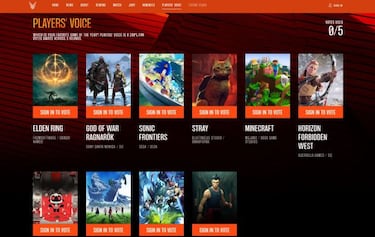 The Game Awards 2022: cómo votar al GOTY en la categoría Player's Voice