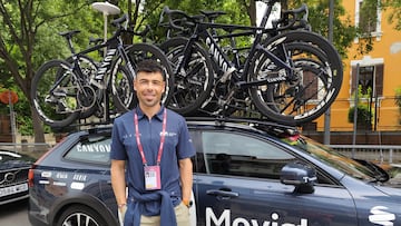 Javi Fuego, invitado del Movistar a la 13ª etapa del Giro 2025.
