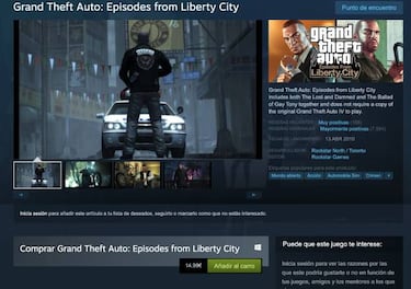 GTA IV deja de estar disponible en Steam: no se puede comprar