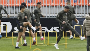 Jo&atilde;o F&eacute;lix y Gim&eacute;nez, en el entrenamiento del Atl&eacute;tico.