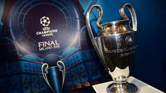 El trofeo de Champions League que se entregará en la final de Milán.