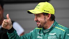 Aston Martin's Spanish driver Fernando Alonso reacts after the qualifying session for the Formula One Chinese Grand Prix at the Shanghai International Circuit in Shanghai on April 20, 2024. (Photo by Hector RETAMAL / AFP)