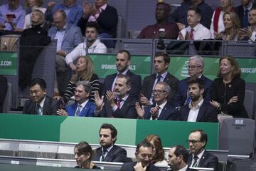 El Rey Felipe VI en el palco de la Caja Mágica