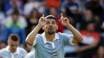 Nolito celebra el gol que supuso el 1-2 del Celta ante el Real Madrid.