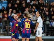 Ona Battle celebra su gol ante el Real Madrid.