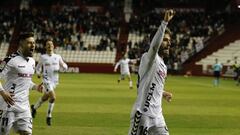 Jon Erice, tras celebrar un gol con el Albacete.