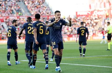 El delantero del Real Madrid, Joselu, celebra el 0-1.