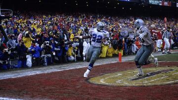 El clásico de los 90 y que dejó en el pasado la hegemonía de los 49ers para dar paso a la de los Cowboys, inició en 1993. El principio de esta trilogía fue un partido que, aunque Dallas dominó desde el principio, San Francisco no lo dejó fácil. Lo más recordado fue la anotación de Alvin Harper en los últimos suspiros.