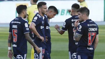 Futbol, Universidad de Chile vs Huachipato.
Segunda fecha Campeonato nacional 2021.
Los jugadores de Universidad de Chile se lamentan al final del primer tiempo contra Huachipato por primera división realizado en el Estadio El Teniente
Rancagua, Chile.
03/04/2021
Marcelo Hernandez/Photosport
Football, Universidad de Chile vs Huachipato.
2th date National championship 2021.
Universidad de Chileâs players reacts after lthe end first time against Huachipato during first division football match at El Teniente stadium.
Rancagua, Chile.
03/04/2021
Marcelo Hernandez/Photosport