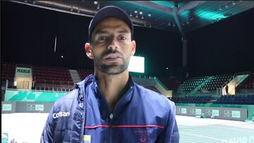 Santiago Giraldo en la previa del debut de Colombia en Copa Davis