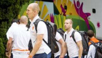 Arjen Robben, en la llegada a Sao paulo.