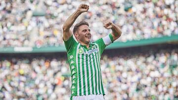 Joaquín celebra un gol ante la Real Sociedad.