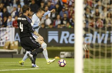 The tackle that saw Iago Aspas sent off against Real Madrid.