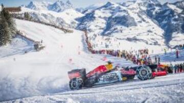 Max Verstappen sorprendió con un Fórmula 1 en la nieve.