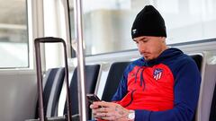 José María Giménez en un desplazamiento con el Atlético esta temporada.