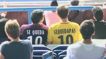 Neymar: PSG fans wear shirts taunting Piqué over "He's staying" tweet