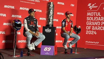 Martín y Pecco en la rueda de prensa del jueves del GP Solidario de Barcelona.