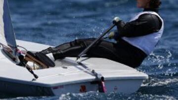 La regatista española Alicia Cebrian participante en la categoría Laser Radial.