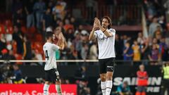 Cavani, en un partido con el Valencia.