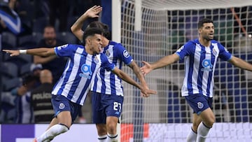 Luis Diaz celebra su gol ante el Milan.