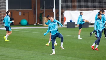 Borja Garcés durante un entrenamiento como jugador del CD Leganés.