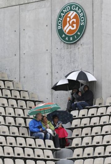 La jornada de Roland Garros aplazada por la lluvia