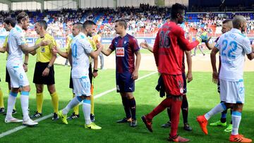 Borges, Francis, Andone y Albentosa, en el partido ante el Eibar de 2017.