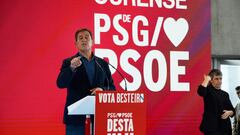 El candidato del Partido de los Socialistas de Galicia (PSdeG) a la Presidencia de la Xunta, José Ramón Gómez Besteiro, durante un acto de campaña del PSdeG, en Expourense, a 3 de febrero de 2024, en Ourense, Galicia (España). Este acto de campaña del PSOE se celebra de cara a las próximas elecciones gallegas del 18F. Sánchez ha asistido a Ourense para arropar al candidato del PSdeG a la Xunta de Galicia.
03 FEBRERO 2024;ELECCIONES;CAMPAÑA;ELECTORAL;AUTONÓMICAS;GALLEGAS;PSOE;PSDEG
Rosa Veiga / Europa Press
03/02/2024